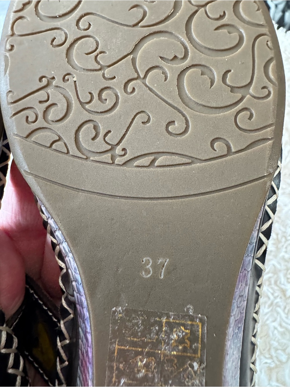 Spring Step L'Artiste Vardi Floral Snakeskin Leather Slide Sandals EU 37 US 7 - Picture 10 of 10
